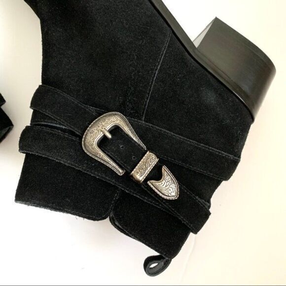 NEW with Box Marc Fisher YANDI WESTERN BUCKLE Ankle BOOT - Picture 4 of 11